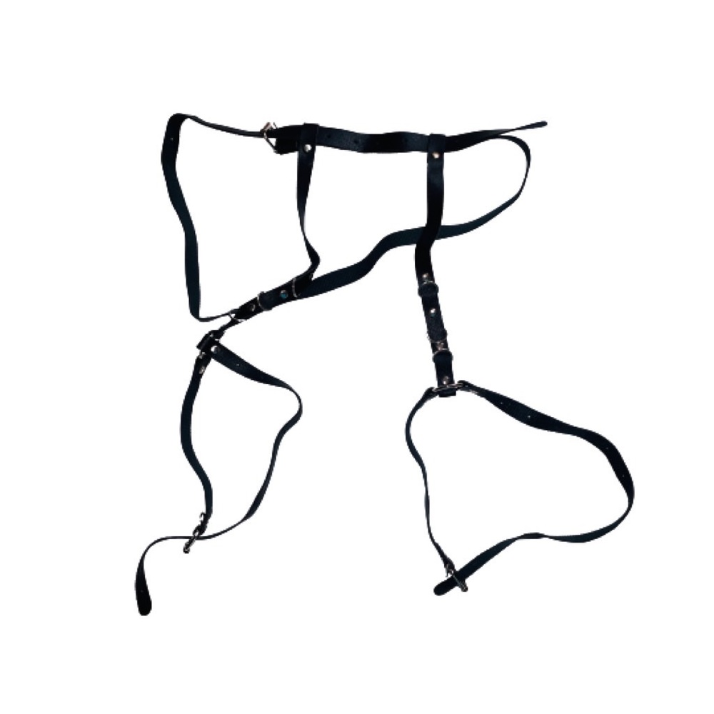 New Vegan Leather Leg Garter Harness Lingerie Belt - Picture 5 of 16